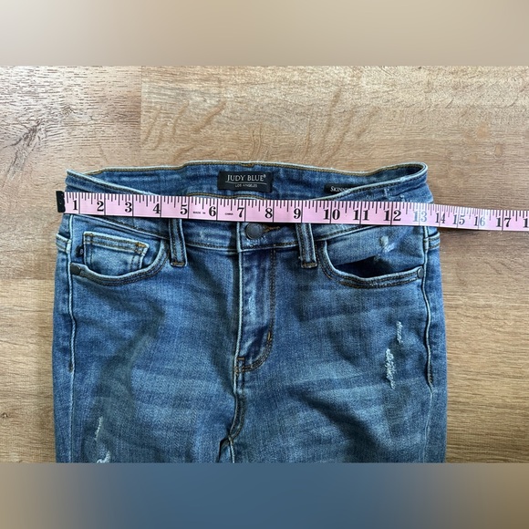 Judy Blue Buffalo Plaid Patch Skinny Jeans Size 25 - Picture 6 of 10
